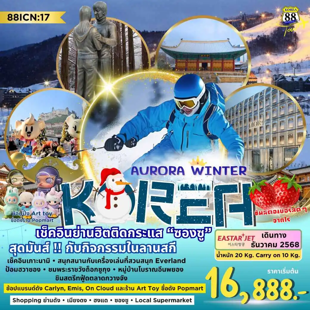 ทัวร์เกาหลี  Aurora Winter 5วัน 3คืน (ZE)